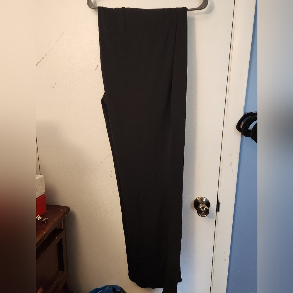 Plus size pull on dress pants wide leg